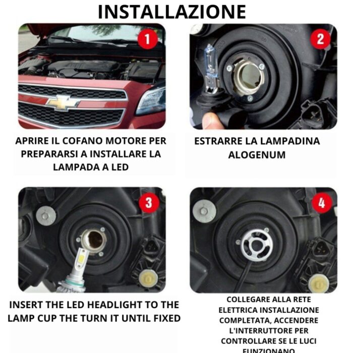 Coppia Lampadine LED H7 C6 per Auto, Moto | Faretti 36W Luce Bianca 6000K - immagine 6