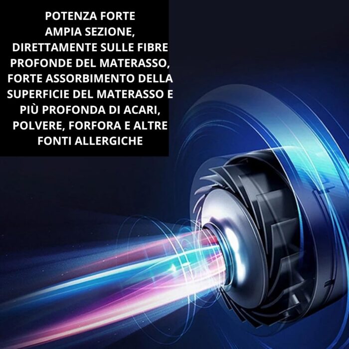 Aspirapolvere Senza Fili Manuale 100W | Aspiramaterassi Portatile per Divani, Letti, Tappeti USB - immagine 9