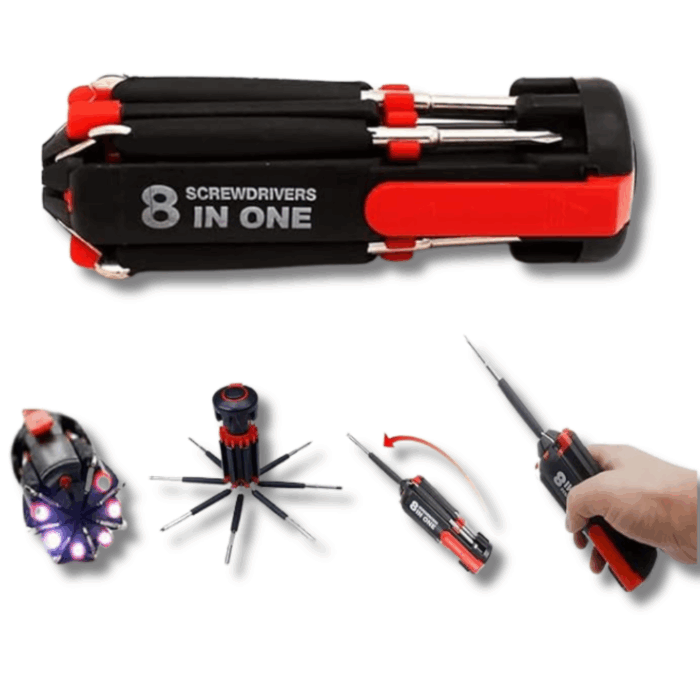 Cacciavite Multifunzione 8 in 1 con Torcia LED Potente - immagine 10