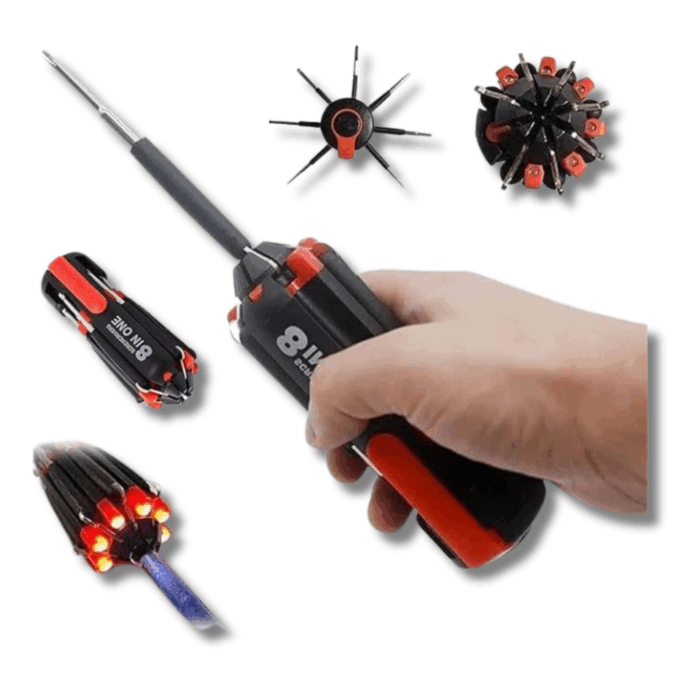Cacciavite Multifunzione 8 in 1 con Torcia LED Potente - immagine 2