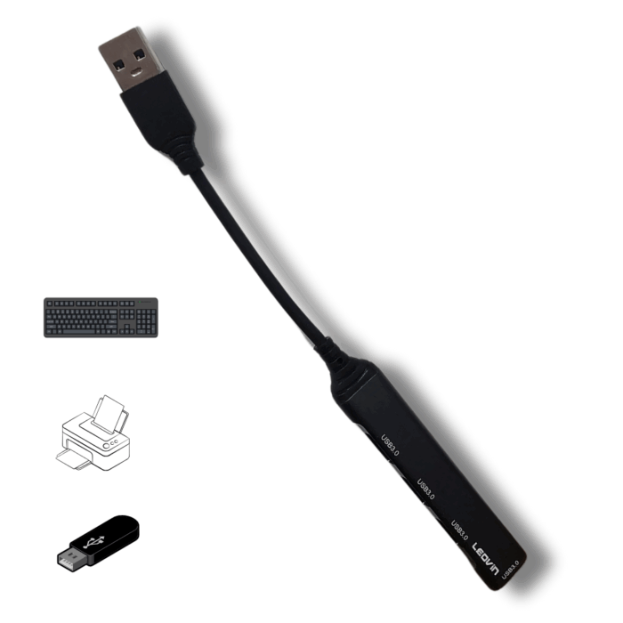 Hub 4 Porte USB 3.0 Alta Velocità per Trasferimento Dati Superveloce - immagine 3