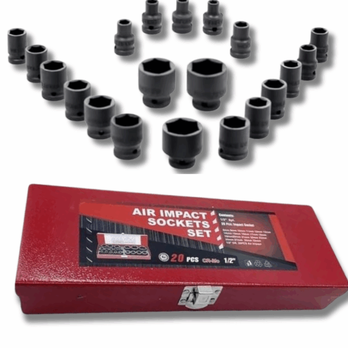 Set 20 Bussole da 1/2" Potenziate per Avvitatore Pneumatico 8-32mm - immagine 3