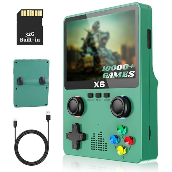 X6 Console di Gioco 3,5" Doppio Analogico 3D | Portatile con Scheda SD 32Gb USB - immagine 3