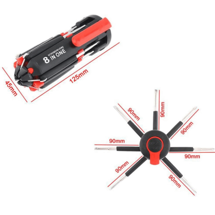 Cacciavite Multifunzione 8 in 1 con Torcia LED Potente - immagine 5