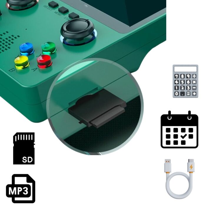 X6 Console di Gioco 3,5" Doppio Analogico 3D | Portatile con Scheda SD 32Gb USB - immagine 5