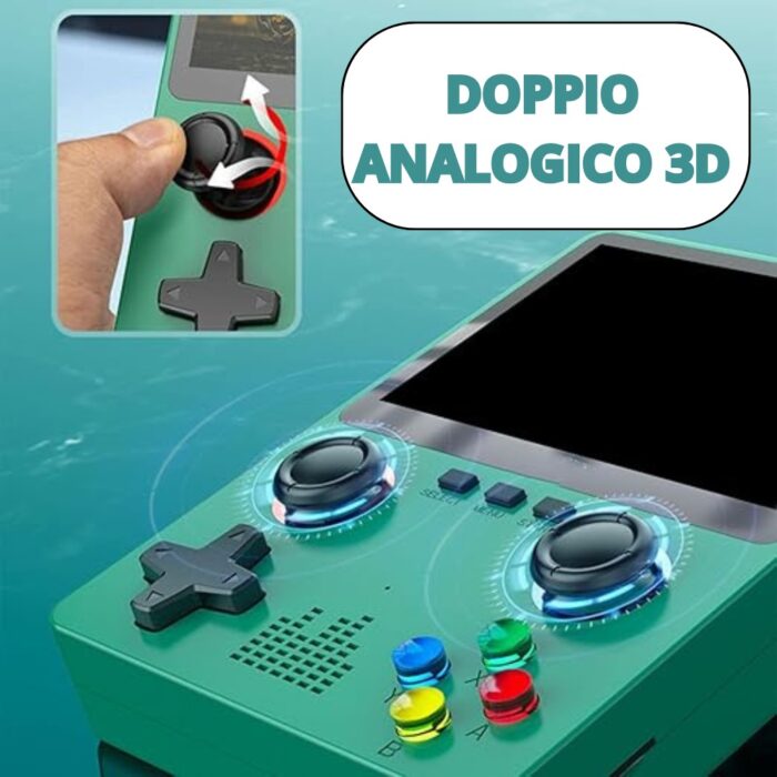 X6 Console di Gioco 3,5" Doppio Analogico 3D | Portatile con Scheda SD 32Gb USB - immagine 2