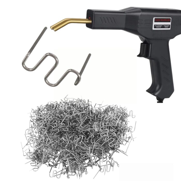 Kit 500 pz Graffette Punti Metallici per Pistola Saldatrice Plastica 0.8mm Riparazione Auto - immagine 2