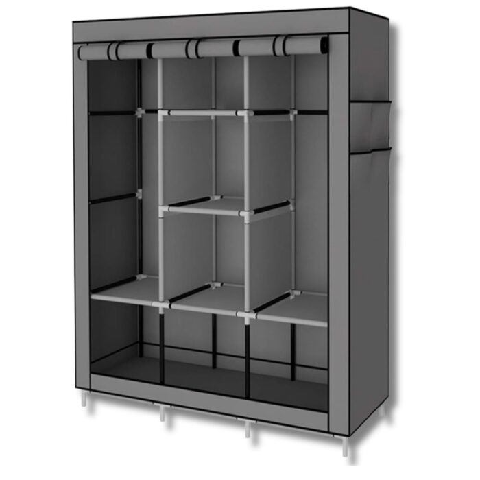 Armadio in Tessuto 170x130x45 cm Richiudibile 6 Ripiani | Guardaroba Compatto - immagine 4