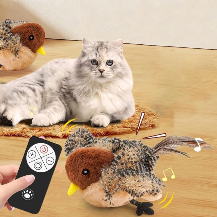 Uccellino Flappy per Animali con Ali Mobili e Cinguettio Reale | Peluche USB Ricaricabile - immagine 2