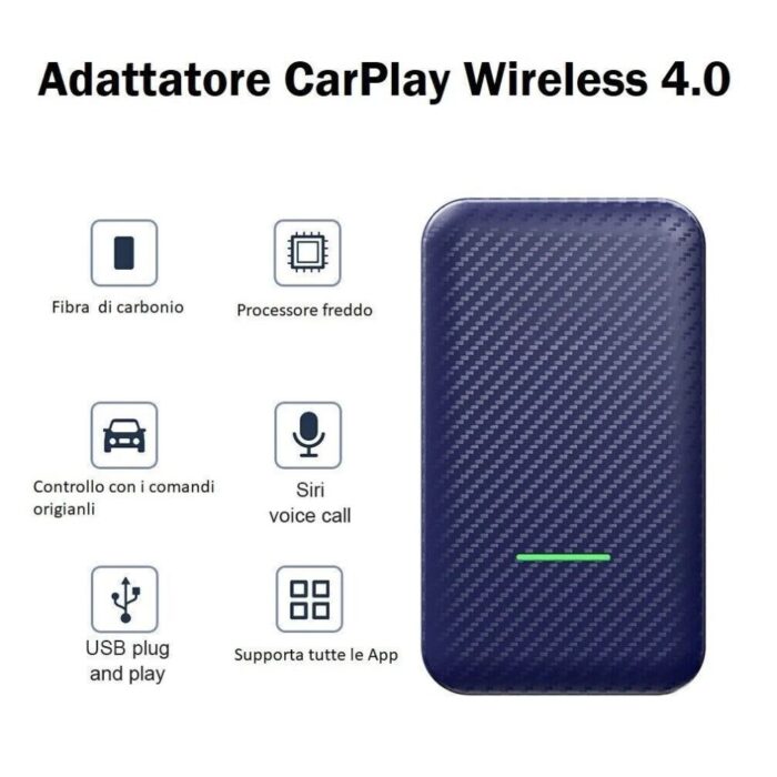 Adattatore CarPlay Wireless 4.0 | Trasforma CarPlay Cablato in Wireless per iPhone e Android Auto - immagine 2