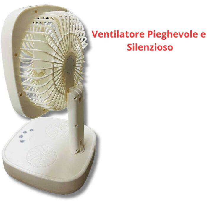 Ventilatore da Tavolo Ricaricabile 3 Velocità Pieghevole e Silenzioso - immagine 3