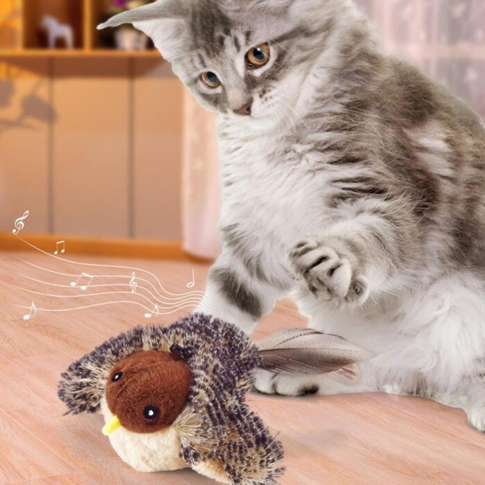 Uccellino Flappy per Animali con Ali Mobili e Cinguettio Reale | Peluche USB Ricaricabile - immagine 4