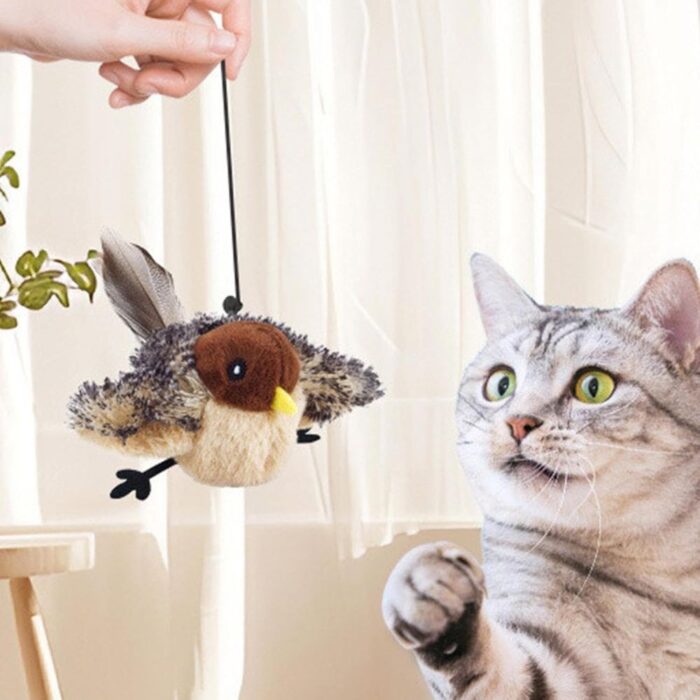 Uccellino Flappy per Animali con Ali Mobili e Cinguettio Reale | Peluche USB Ricaricabile - immagine 5