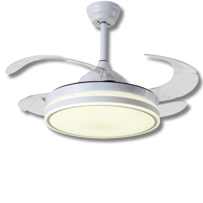Lampadario con Ventilatore LED 120W, Pale Retrattili 3 Velocità e 3 Tonalità di Luce - immagine 4