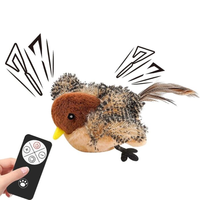 Uccellino Flappy per Animali con Ali Mobili e Cinguettio Reale | Peluche USB Ricaricabile - immagine 6