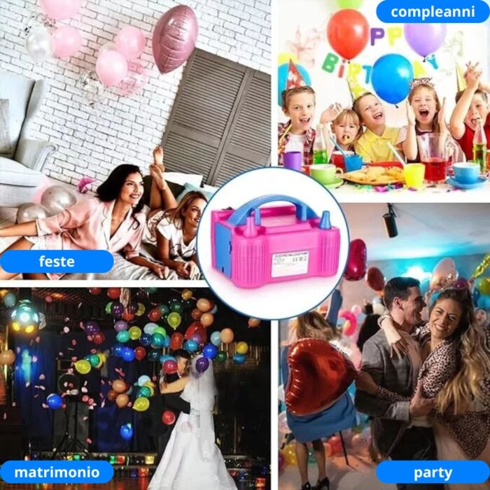 Gonfiatore Palloncini Elettrico 600W | Pompa Potente Doppio Ugello per Eventi e Feste - immagine 7