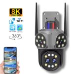 Telecamera PTZ Wi-Fi 360° Quadruple Vision | Audio Bidirezionale e Allarme 8mp