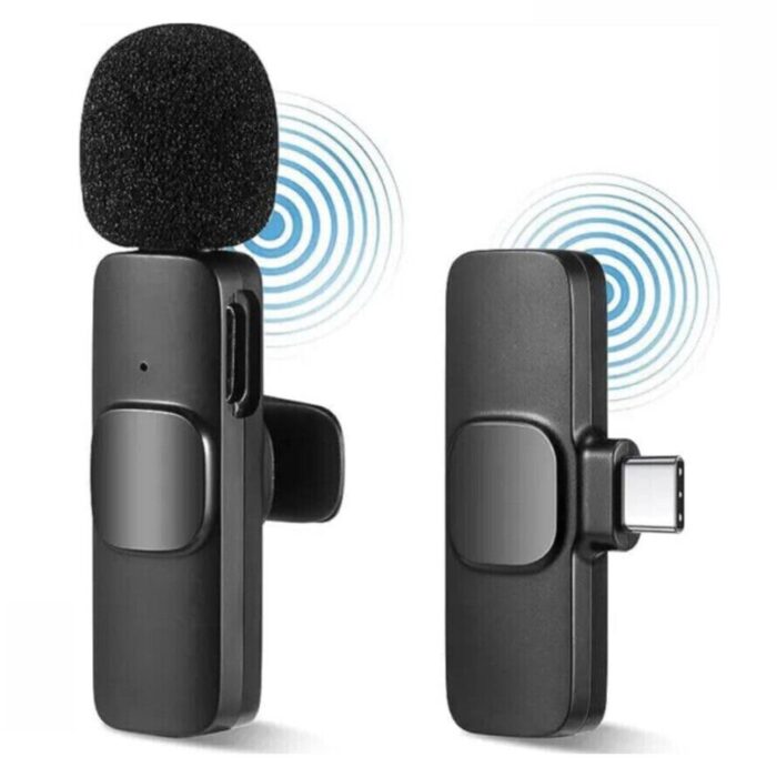 2 pz Microfono Lavalier Wireless Type-C | 2 Microfoni Plug & Play con Riduzione Rumore - immagine 2