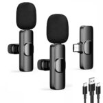 2 pz Microfono Lavalier Wireless Type-C | 2 Microfoni Plug & Play con Riduzione Rumore