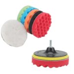 Spugne Lucidatura Auto Diametro 15cm | 6 Pezzi Colorati con Adattatore Trapano